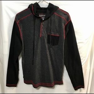 Distortion Gray Black Red Hoodie Shirt